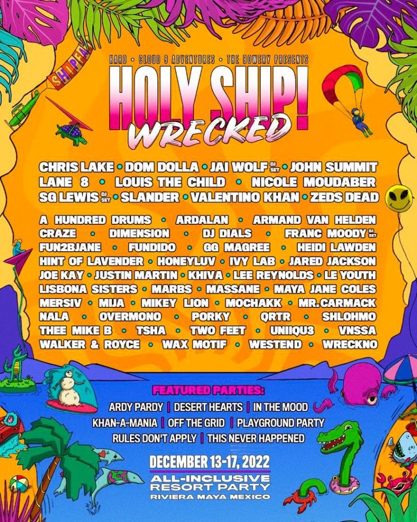 Holy Ship! Wrecked regresa a la Riviera Maya con un gran cartel